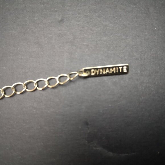 Dynamite Gold Tone & Pink Bulky Chain Adjustable Back Necklace - Picture 4 of 4